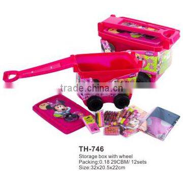 rolling tool box and toy box,plastic container with wheels