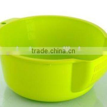 plastic kitchen wash rice bowl with strainer