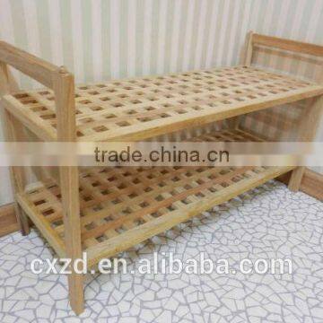 hot sale two-tier walnut shoe rack