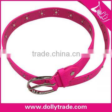 Western Skinny Belt ,Different Designs Diamond Lady Pink PU Leather Belt Women