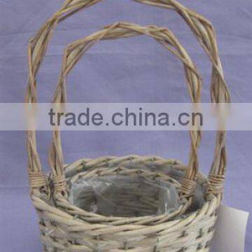 Decorative Round Willow Basket With Handle