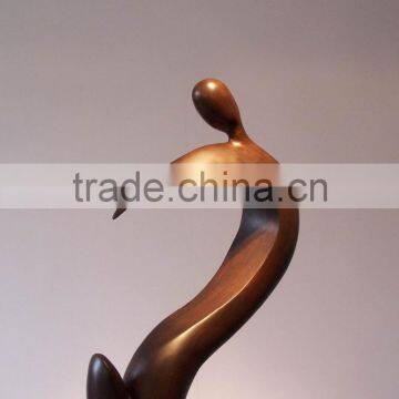 Bronze fat woman figurine abstract yoga sculptures