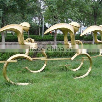 New Bronze Art Modern Abstract Sculpture by Bike photo-2