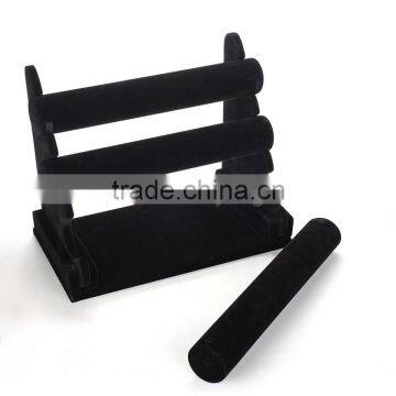 2016 High-end Luxuries 3 Layer Black Velvet Bracelet Holder Display Stand photo-4