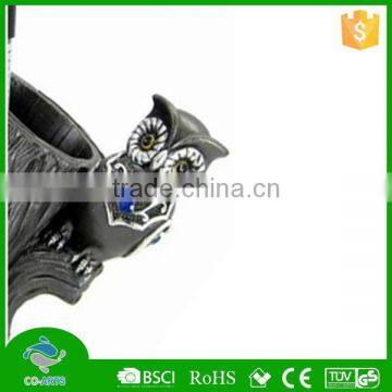 2015 Fashion Beautiful Black Brush Pot Polyresin Owl Statues photo-2