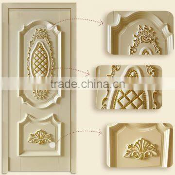 Luxurious Imperial Gold and White Solid Wood Artistic Carving Swing Single Door BF12-05234a photo-3