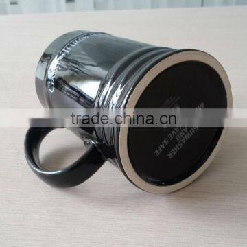 24oz Black Color Ceramic Beer Mug photo-2