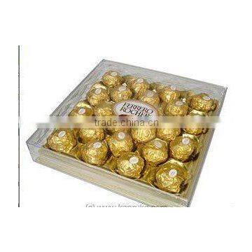 Plastic Chocolate Packing Box with divided golden tray