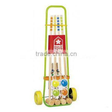 4 Player Wooden Croquet Set With Stand