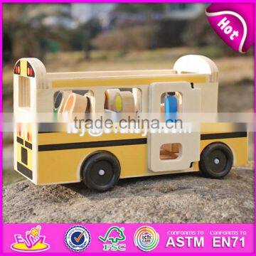 2017 New Design Toddlers go Sightseeing Wooden Bus Toys W04A340 photo-3