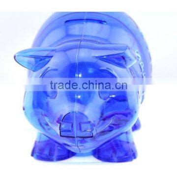 High Quality Blue Transparent Piggy Bank ,Money Saving Box