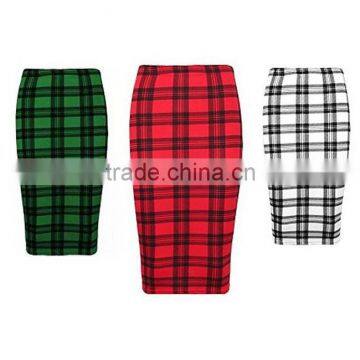 Fashion New Arrivals For Women Girls Vintage Tight Straight Style Adult School Uniforms Midi Plaid Skirt