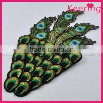 Fashion Peacock Feather Embroidery Patch for Decoration WEF-019 photo-3