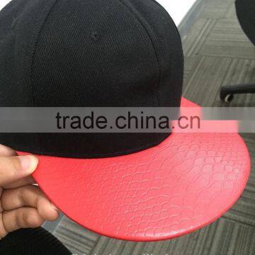 Custom made Snapback Caps Baseball Hat With Logo Embroidery leather patch