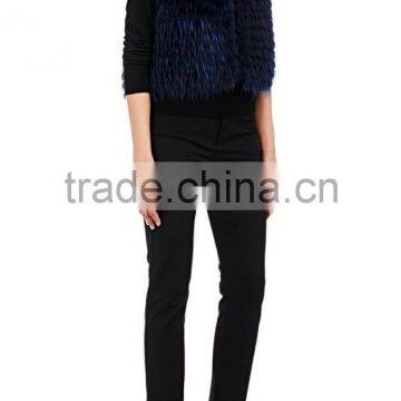 New Style Fashion Women Dyed Raccoon Fur Vest Customized photo-4