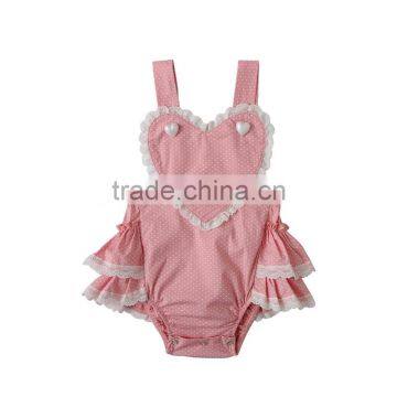 2017 hot sale baby romper with heart clothes