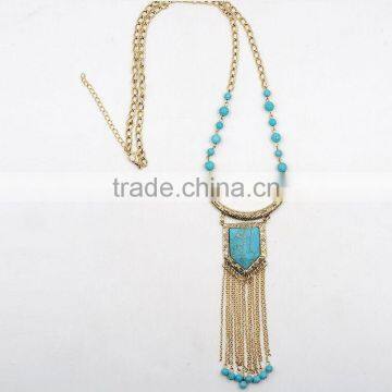 Alloy Gold Color Bead Sweater Necklace for Lady photo-4