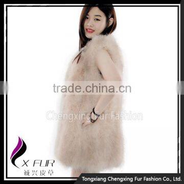 CX-G-B-137E Good Quality Turkey Wears Wholesale Turkey Feather Fur Vest photo-3