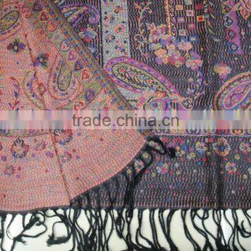 Fashion Top Sold Russian Woman Classic Jacquard Paisley Pashmina Shawl 100%viscose photo-5