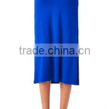 Hot Sales Women's High Stretch High Waisted Rayon Span Mid-Calf Maxi Skirt photo-5