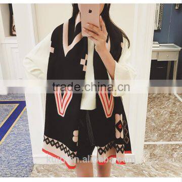 Luxury Brand Scarf Women 2016 Winter Faux Cashmere Scarf Soft Double Sided Dancing Girl Scarf photo-4