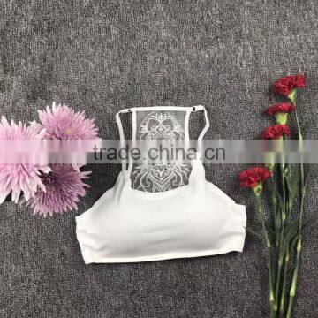 Stylish Style Beautiful Embroidered Back Wireless Bra Sexy Ladies Yoga Bra photo-5