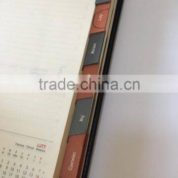 2017/2018 Planner Custom Die-cut Tab Notebook Hardcover PU Leather Emboss/deboss Logo photo-5