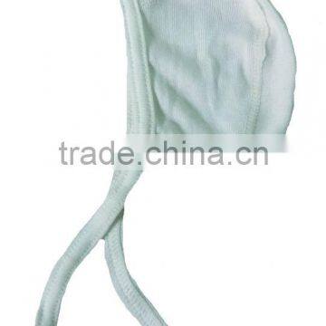 50% Polyester & 50% Cotton (1x1 Rib) Baby Mini Bath Cap (White Bleached) photo-3