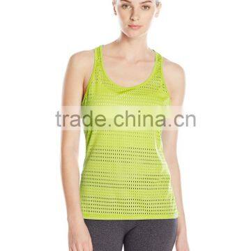 Women's Curved Hem Bright Color Mesh Tank Clothing Manufacturer