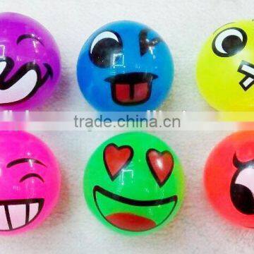 Flashing TPR bounce ball skip ball rubber bounce ball emoji ball