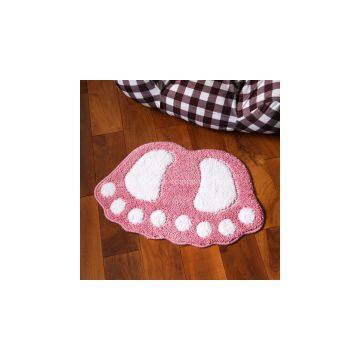 Lovely Flocking Feet Mats Doormat Bath Mat Bathroom Mat Gray Red Carpet,