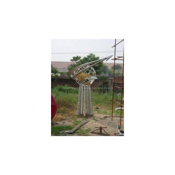 Large Outdoor Globe Stainless Steel Sculpture photo-3