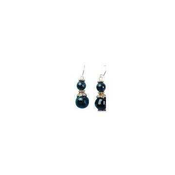 Sell 12mm Smokey Crystal and 8mm Agate Earrings