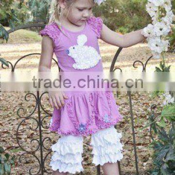 easter rabbit sleeveless shirt white ruffle pants spring girls boutique outfit