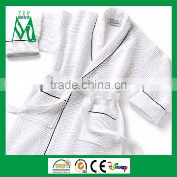 white waffle cotton bathrobe for hotel