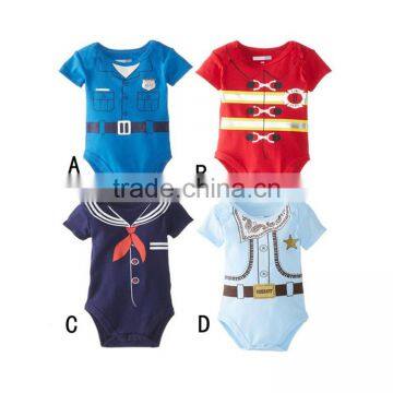 Foreign Trade Thin Section Short Sleeves Navy New Arrival Baby Romper