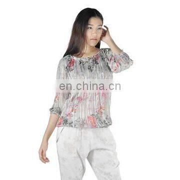 2015 Casual Chiffon Latest Tops Designs Ladies