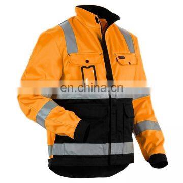 Hi vis winter reflector jacket with wind proof safety work wear