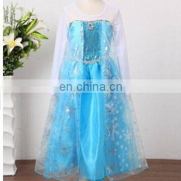 Sweet felt elsa dress cosplay costume in frozen with long sleeves wholesale FC2081