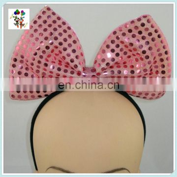 Cute Costume Party Fancy LED Flash Pink Minnie Mouse Bow Headbands HPC-0740