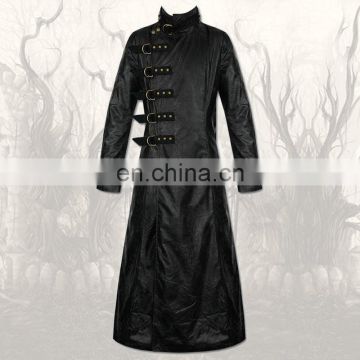 Men Black Steam Pop Punk Long Fashion Gothic Coat