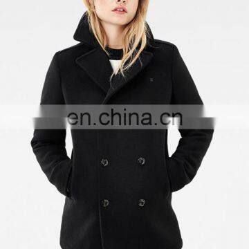 China Manufacturer Women's Clothing Apprel Winter Coat Women's Pea Wool Coat