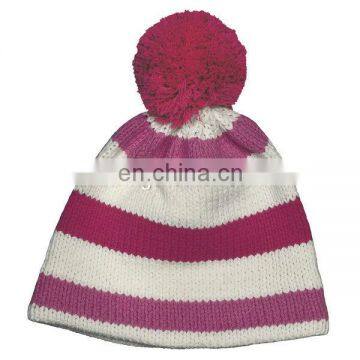 New style custom knitted pom beanie hat,pom pom beanie hats wholesale