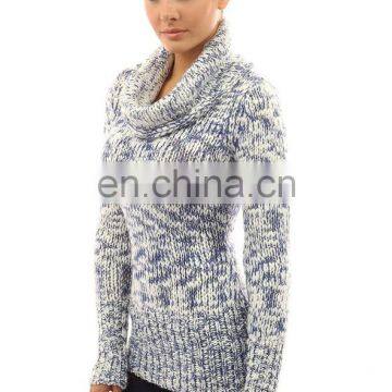 2016 BAIYIMO Women's Open Stitch Cowl Neck Long Sleeve Sweater photo-2