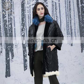 Nifty Style Lamb And Mink Fur Coat Reversible Female Multicolored Mix Different Fur Jacket Real Fur Down Overcoat photo-5