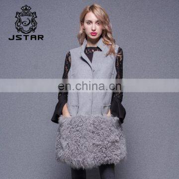 Custom Design Cashmere Coat Women Sleeveless Outerwear Fox Vest photo-4