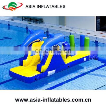 Dolphin Inflatable Aqua Run Floating Inflatable Water Park Obstacle Course for sale