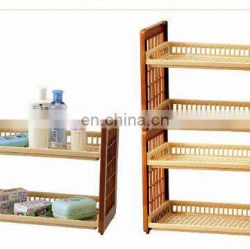 rectangle adjustable plastic storage bathroom shelf