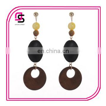 2017 fashionable round beads earrings, acrylic beads earrings