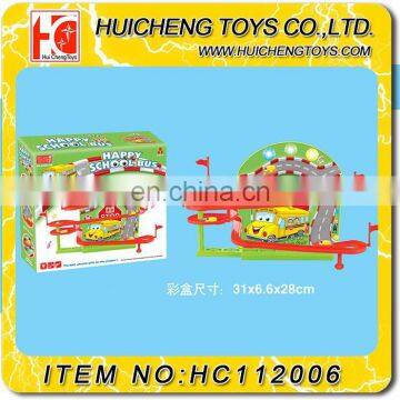 wholesale B/O happy school bus electric slot car racing track set for kids